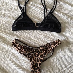 2 piece Victoria Secret swim, leopard scrunch butt